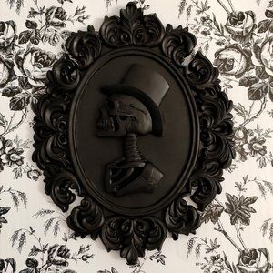 Victorian Gothic Male Skeleton Cameo • 3D Skull Wall Hanging • Gothic Decor